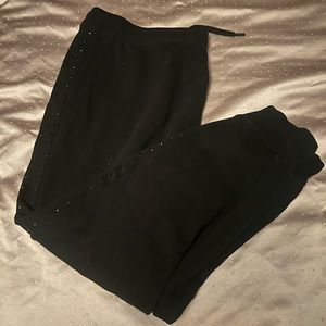 DKNY Sport black embellished sweat pants size XL